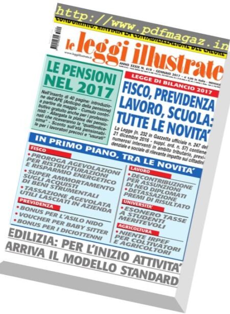 Leggi Illustrate – Gennaio 2017 Cover