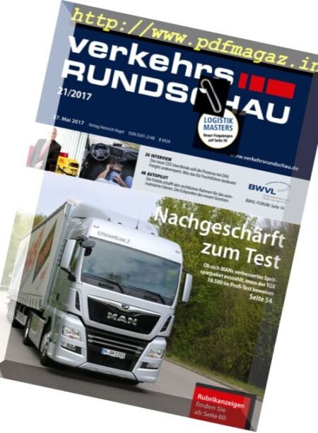 Verkehrs Rundschau – Nr.21, 2017 Cover