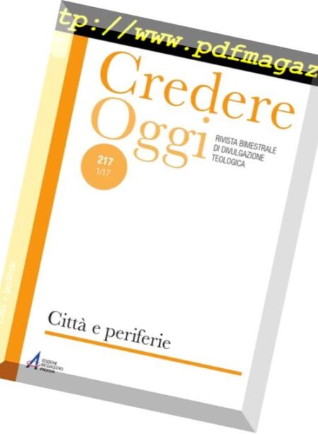 Credere Oggi – Gennaio-Febbraio 2017 Cover