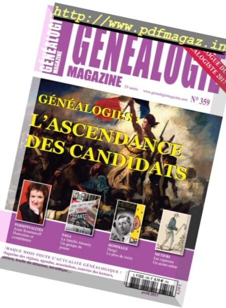 Genealogie France – Avril 2017 Cover