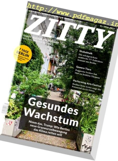 Zitty – 8 Juni 2017 Cover