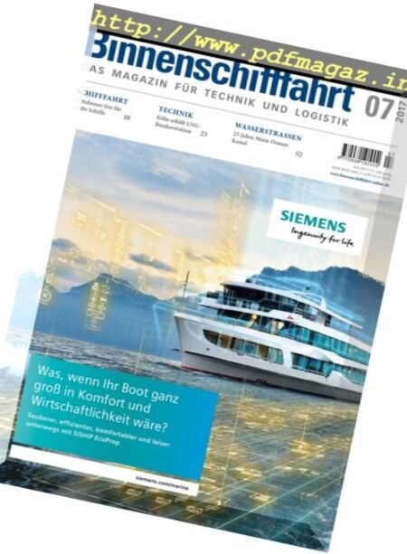 Binnenschifffahrt – Juli 2017 Cover