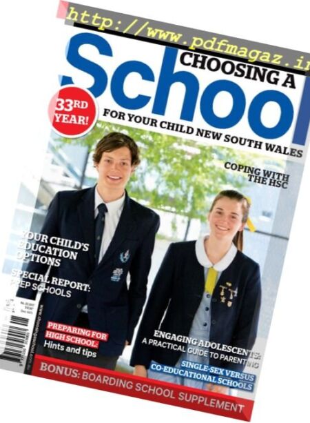 Choosing a School for Your Child New South Wales – Issue 33, 2017 Cover
