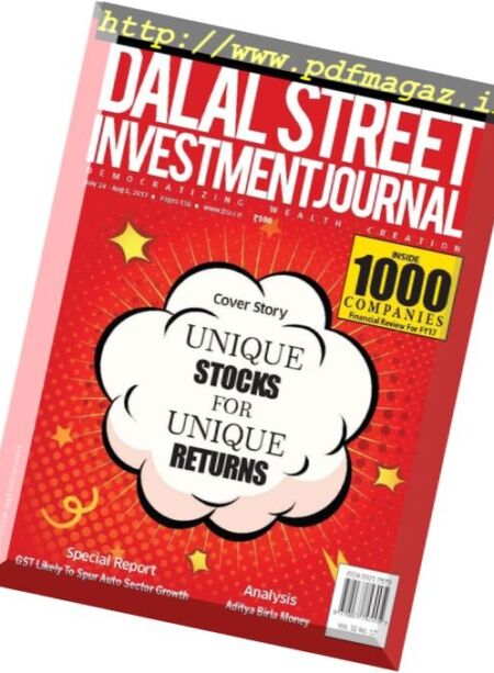 Dalal Street Investment Journal – 24 July – 6 August 2017 Cover