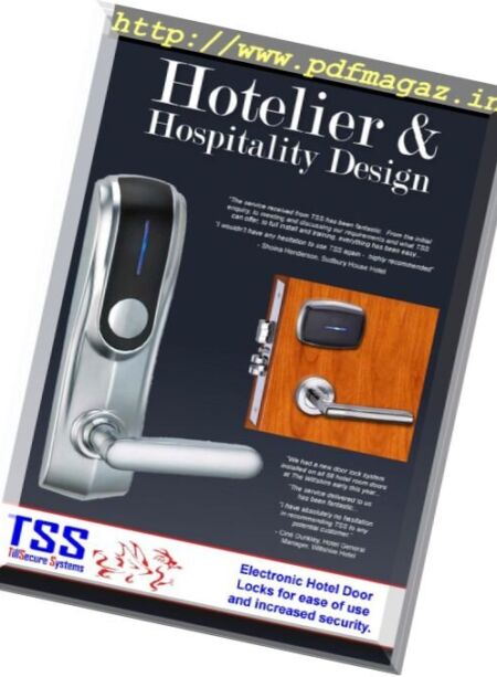 Hotelier & Hospitality Design – August 2017 Cover