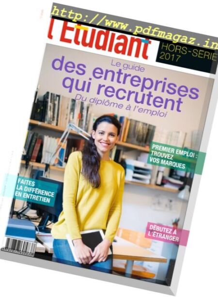 L’Etudiant – Hors Serie – Le Guide Des Entreprises Qui Recrutent 2017 Cover
