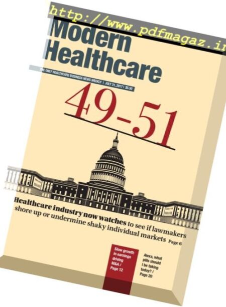 Modern Healthcare – 31 July 2017 Cover