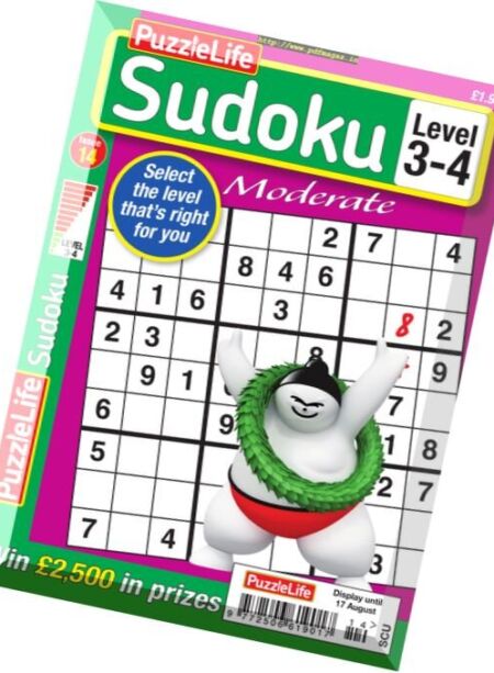 PuzzleLife Sudoku Moderate – Issue 14 2017 Cover