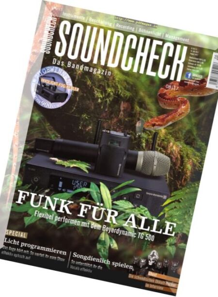 Soundcheck – August 2017 Cover
