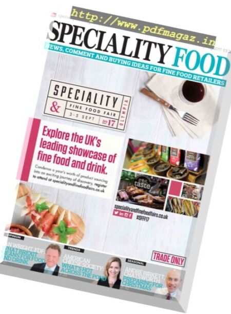 Speciality Food – July-August 2017 Cover