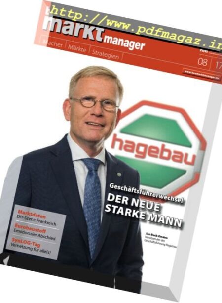 Bau Markt Manager – August 2017 Cover