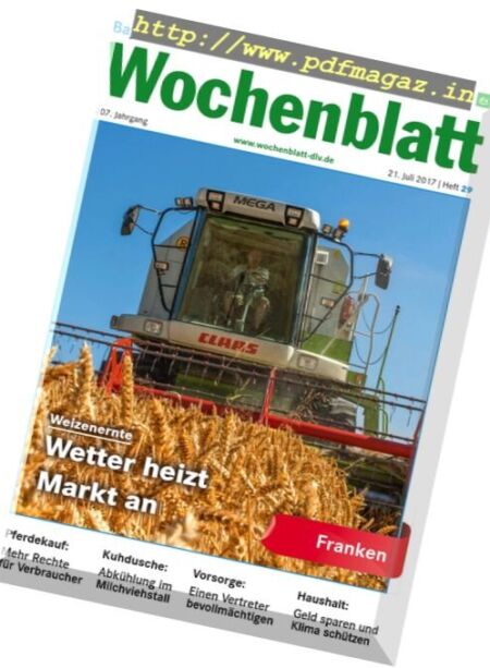 Bayerisches Landwirtschaftliches Wochenblatt – 21 Juli 2017 Cover