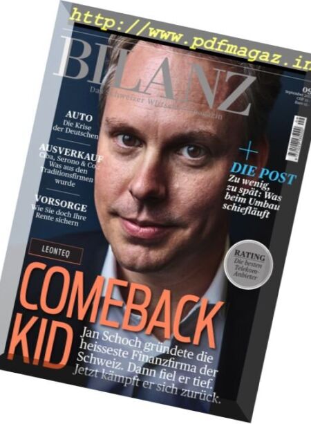Bilanz – September 2017 Cover