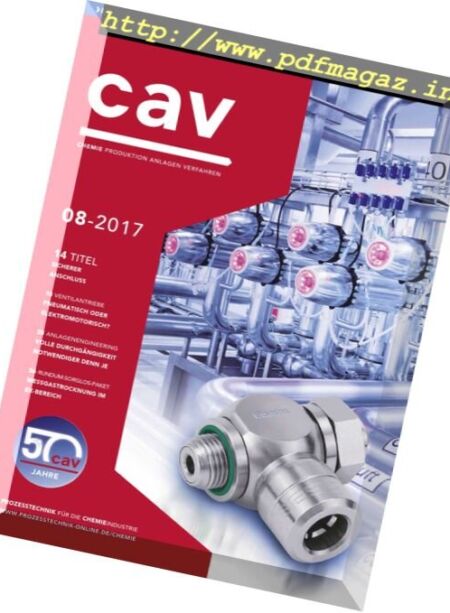 CAV Chemie Anlagen Verfahren – Nr.8 2017 Cover
