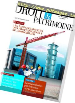 Droit & Patrimoine – Juillet-Aout 2017