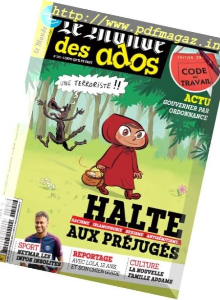 Le Monde des Ados – 6 Septembre 2017 Cover