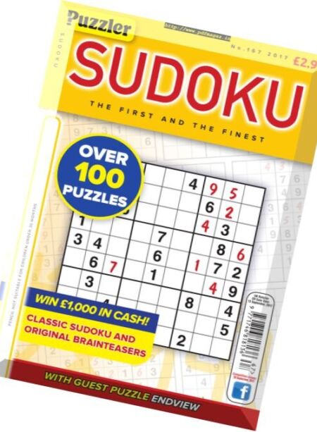 Puzzler Sudoku – Issue 167 2017 Cover