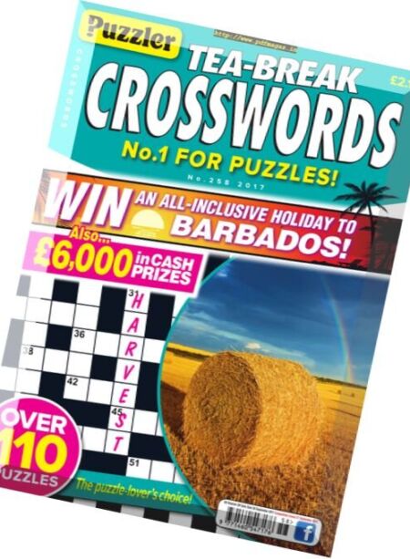 Puzzler Tea-Break Crosswords – Issue 258 2017 Cover