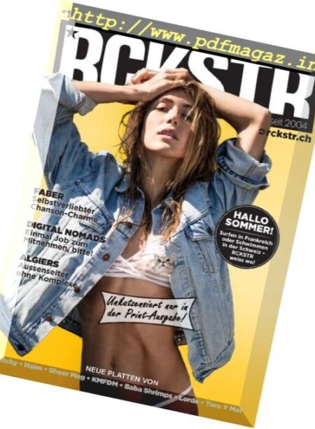 RCKSTR – Juli 2017 Cover