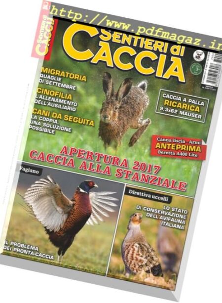Sentieri Di Caccia – Settembre 2017 Cover