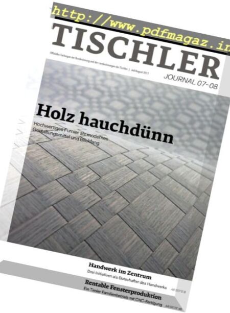 Tischler Journal – Juli-August 2017 Cover