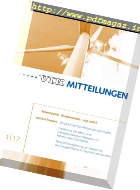 VIK Mitteilungen – Nr.4 2017 Cover