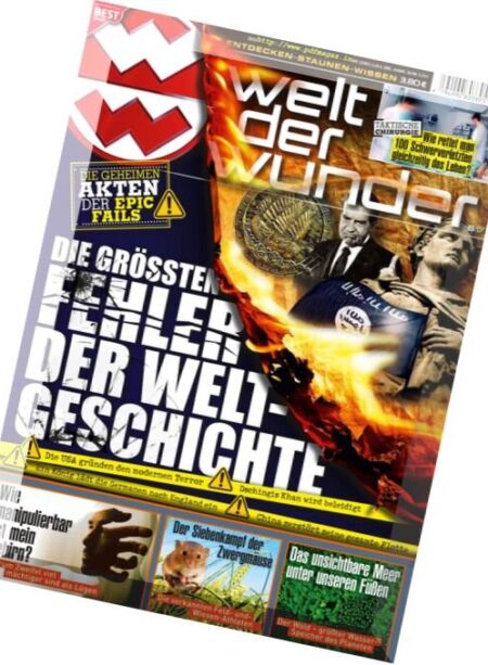 Welt der Wunder – August 2017 Cover