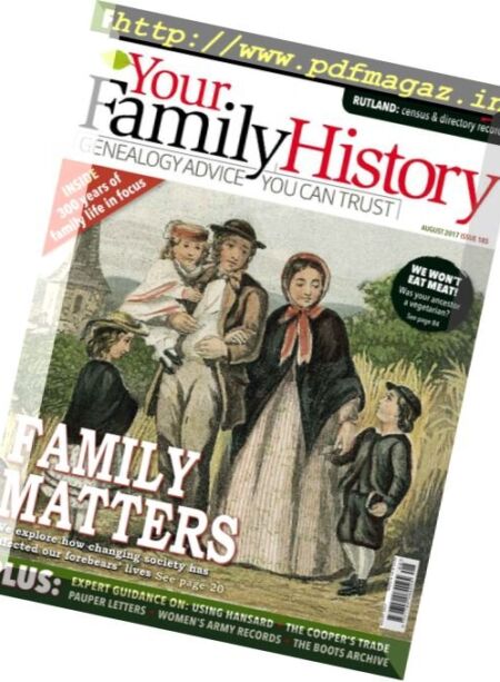 Your Family History – August 2017 Cover