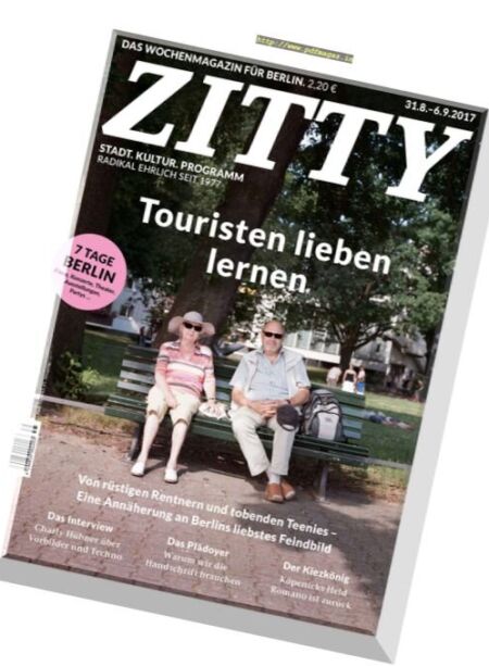 Zitty – 31 August 2017 Cover