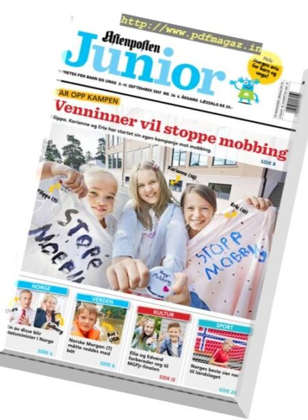 Aftenposten Junior – 5 september 2017 Cover