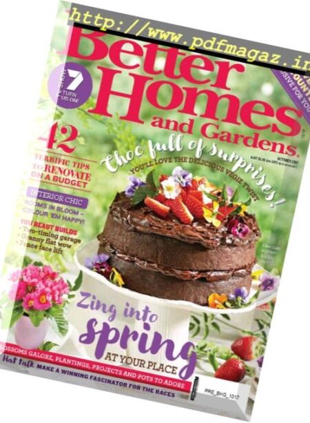 Better Homes and Gardens Australia – October 2017 Cover