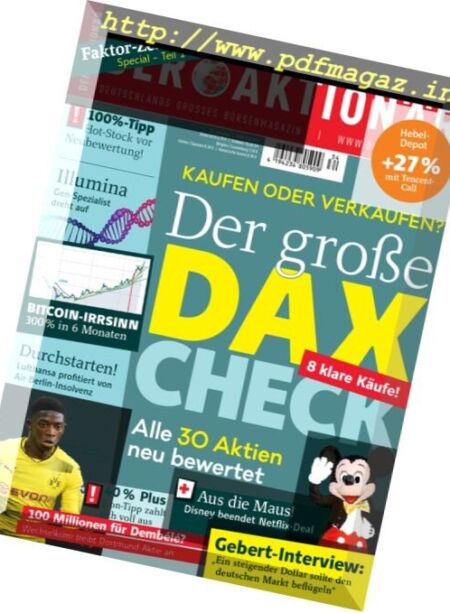 Der Aktionar – 18 August 2017 Cover