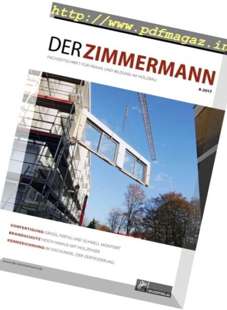 Der Zimmermann – Nr.8, 2017 Cover