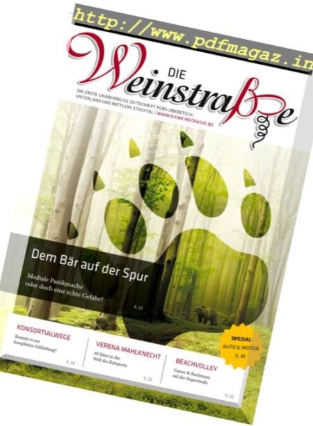 Die Weinstrasse – August 2017 Cover
