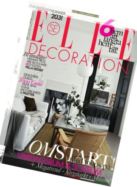 Elle Decoration Sweden – September 2017 Cover