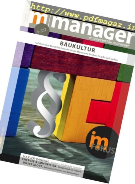 Immobilienmanager – Nr.9 2017 Cover