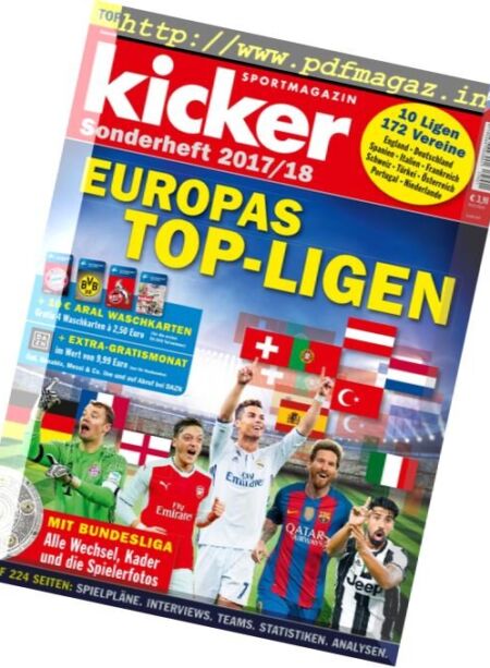 Kicker Europas – Top-Ligen Saison 2017-2018 Cover