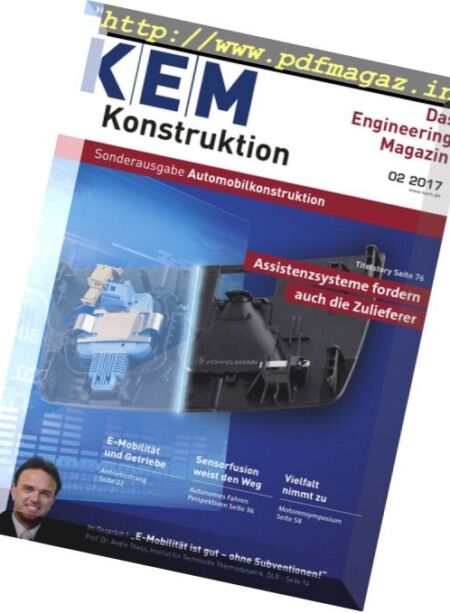 Konstruktion Entwicklung Management – Sonderheft Nr.2, Automobilkonstruktion 2017 Cover