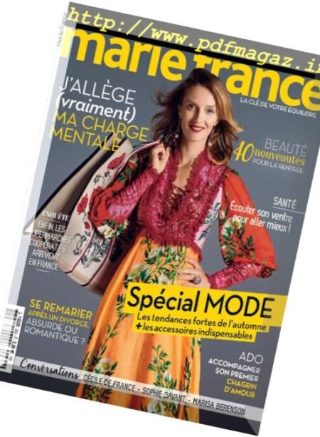 Marie France – Octobre 2017 Cover