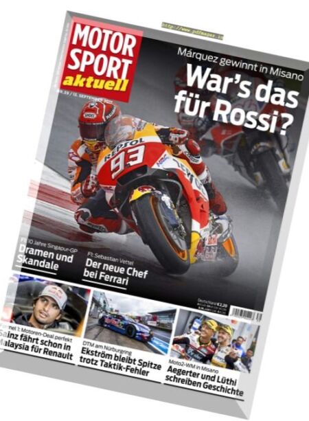Motorsport Aktuell – 13 September 2017 Cover