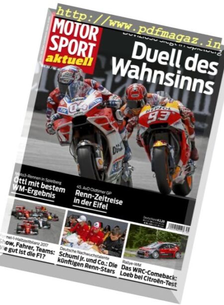 Motorsport Aktuell – 16 August 2017 Cover