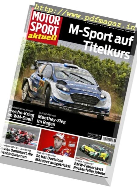Motorsport Aktuell – 23 August 2017 Cover