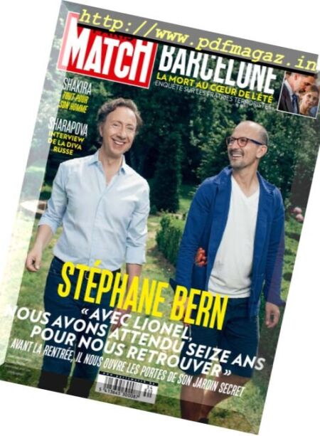 Paris Match Belgique – 24 au 30 Aout 2017 Cover