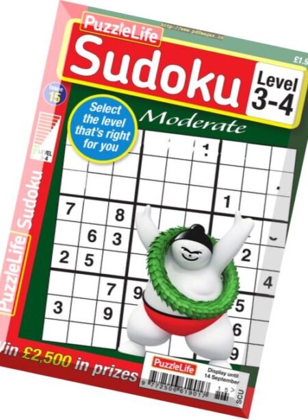 PuzzleLife Sudoku Moderate – Issue 15 2017 Cover