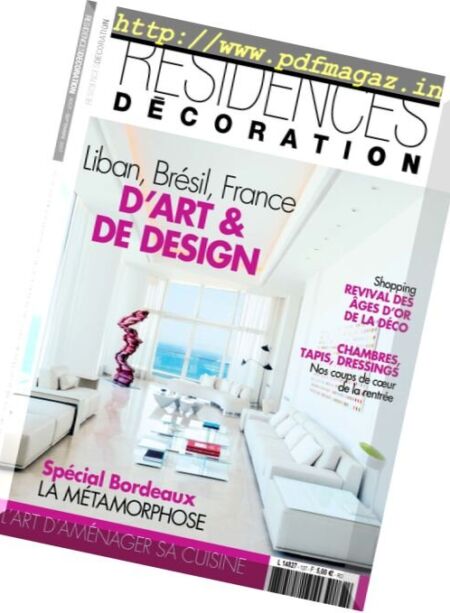 Residences Decoration – Aout-Septembre 2017 Cover