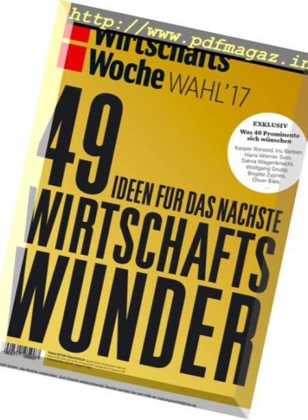 Wirtschaftswoche – 5 September 2017 Cover