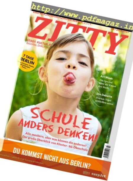 Zitty – 14 September 2017 Cover