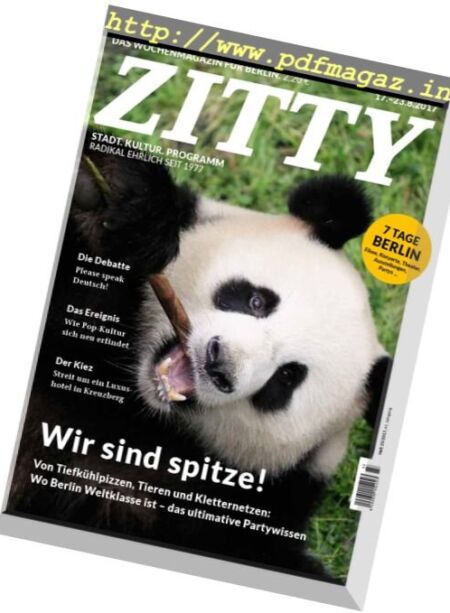 Zitty – 17 August 2017 Cover