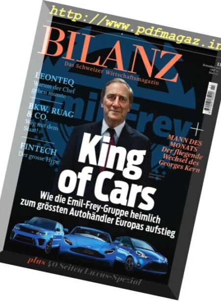 Bilanz – November 2017 Cover