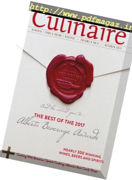 Culinaire Magazine – October 2017 Cover